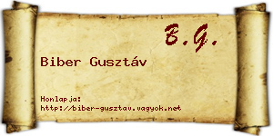 Biber Gusztáv névjegykártya